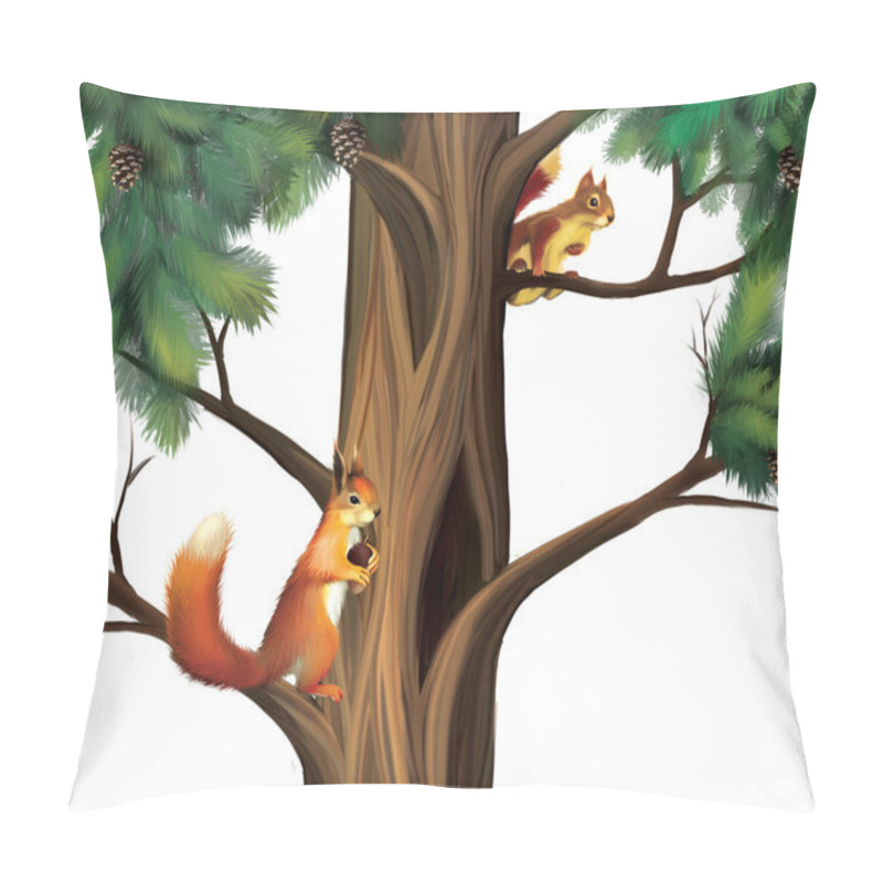 Personality  Squirrels On The Tree Pillow Covers