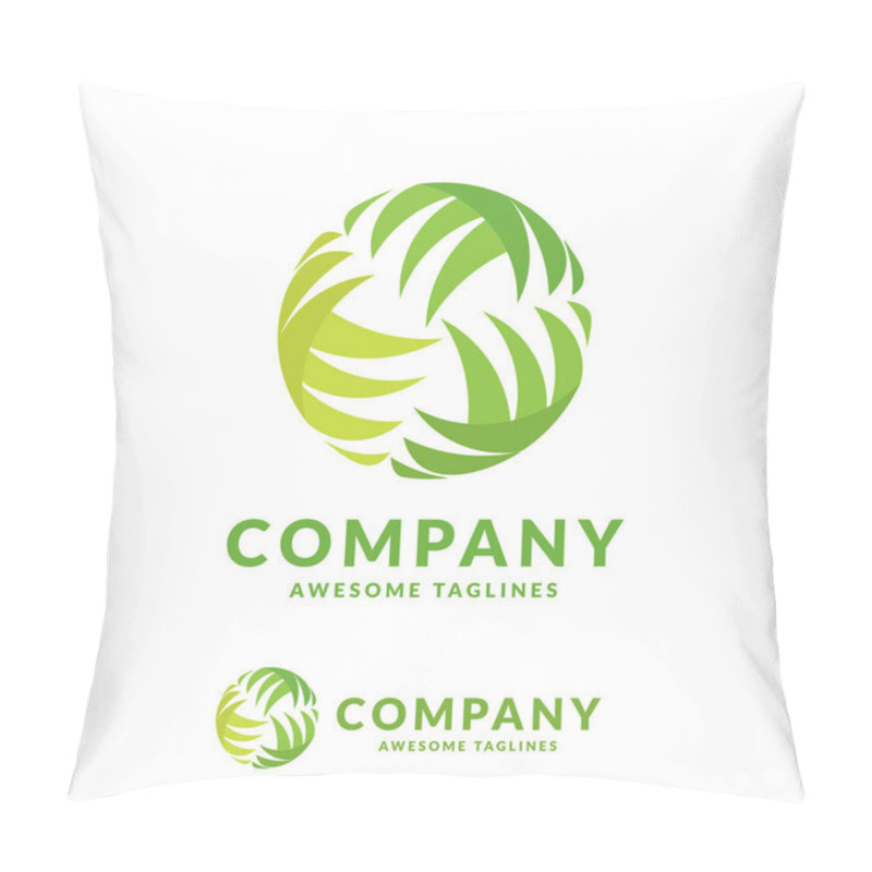 Personality  Creative Simple Circle Innovation Green Leaf Element Vector  Pillow Covers