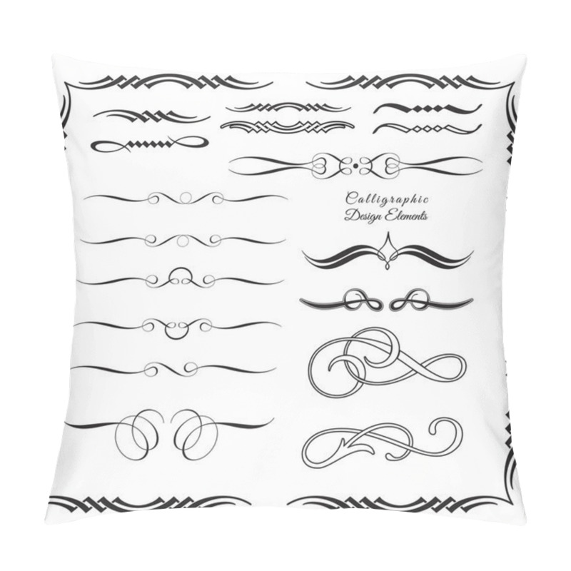 Personality  Collection Of Arabesque And Calligraphic Decorative Elements 4 Pillow Covers