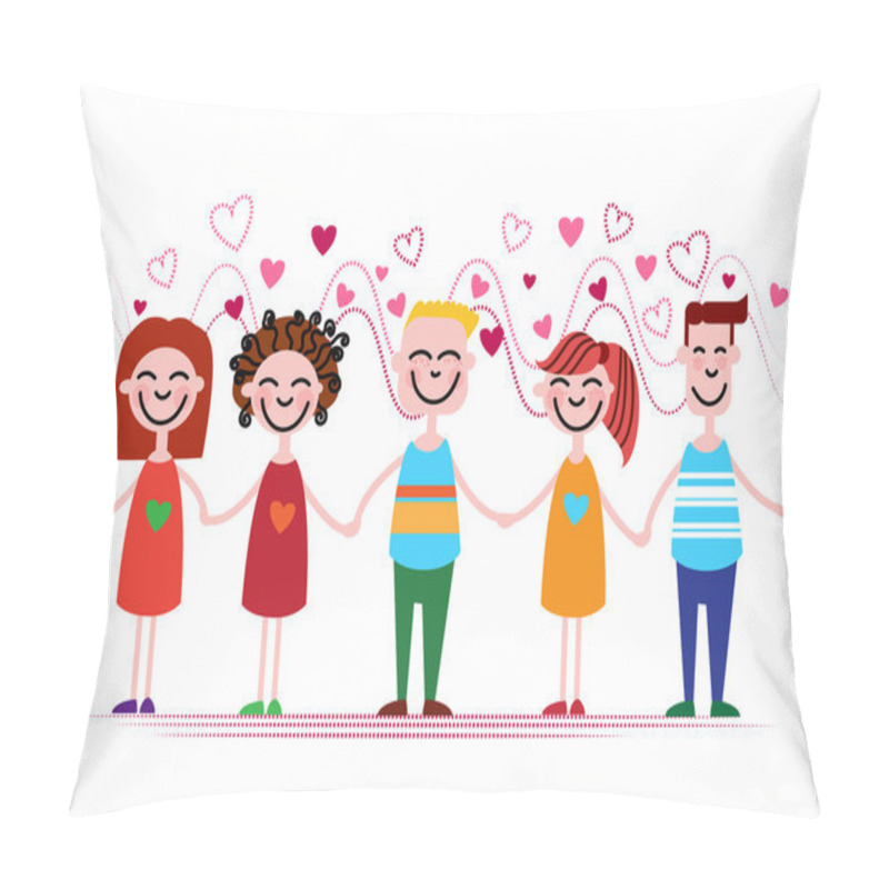 Personality  People Holding Hands ,Together Pillow Covers