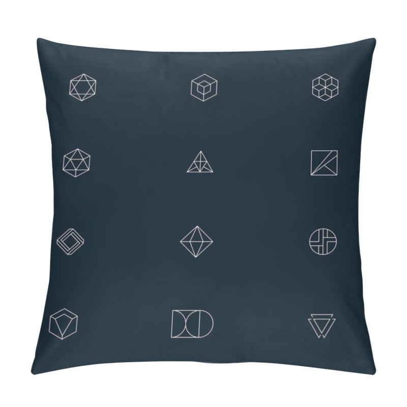 Personality  Illustration Abstract Regular Geometric Shapes Elements 12 Set Pillow Covers