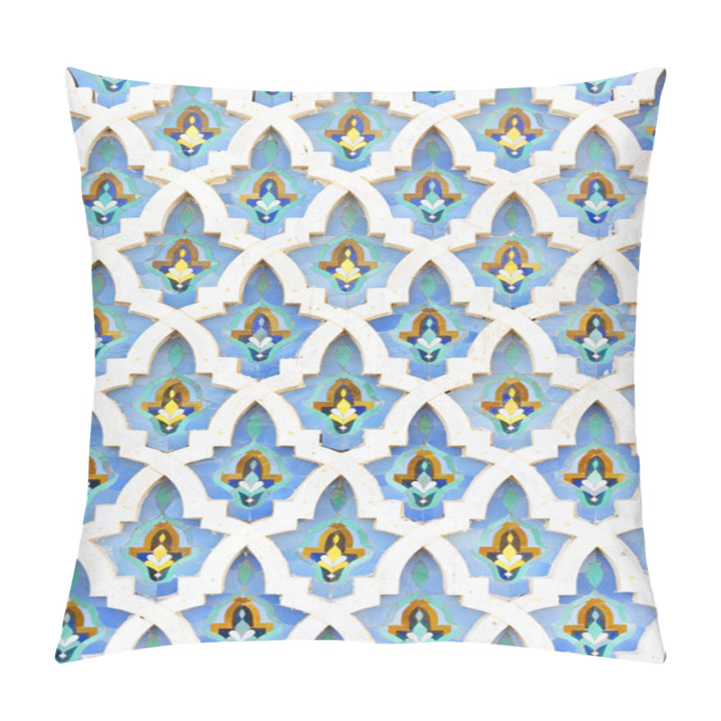 Personality  Detail Of The Decorations Of Hassan II Mosque In Casablanca Pillow Covers