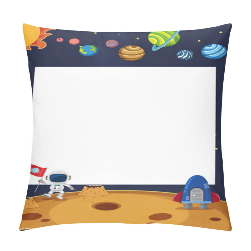 Personality  Frame Template Design With Space Theme Pillow Covers