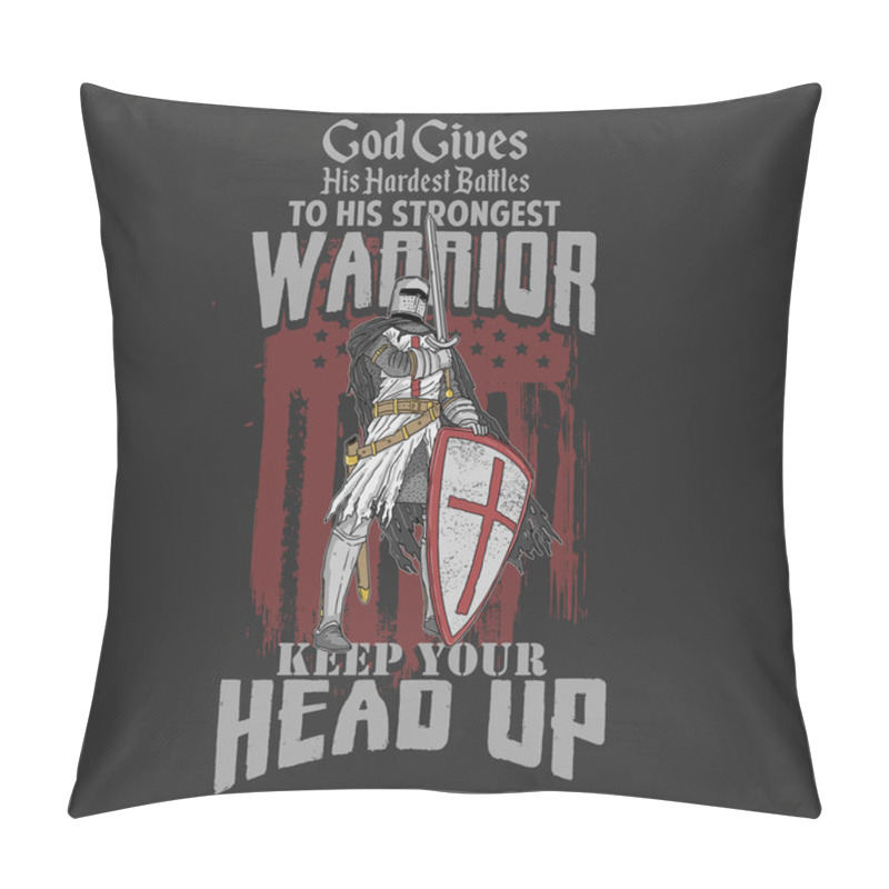 Personality  Knight Templar Veteran Soldier Illustration Vector Pillow Covers