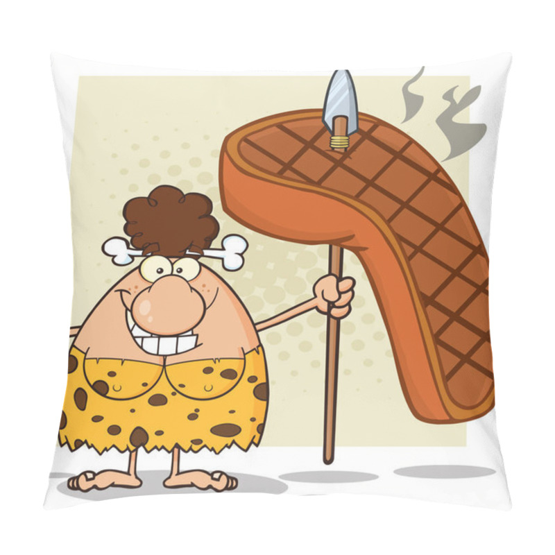 Personality  Happy Brunette Cave Woman Pillow Covers