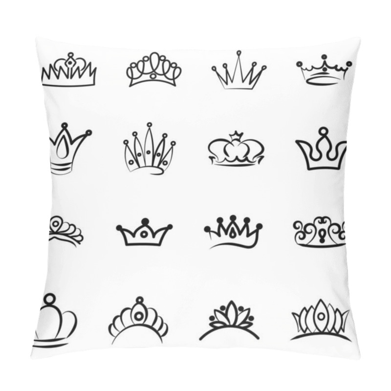 Personality  We Are Portraying Crown Headwears Hand Drawn Vectors For Your Next Project. Editable Nobility Crown Vectors Are Here For Your Ease. Hope You Will Like It! Pillow Covers