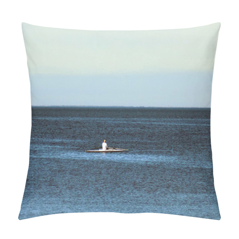 Personality  Lonely Man In The Rowboat In The Middle Of The Sea Pillow Covers