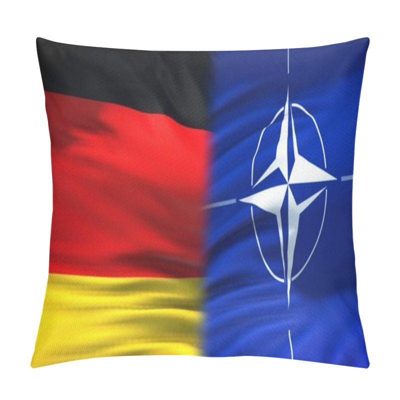 Personality  Germany And NATO Flags Background, Diplomatic And Economic Relations, Security Pillow Covers