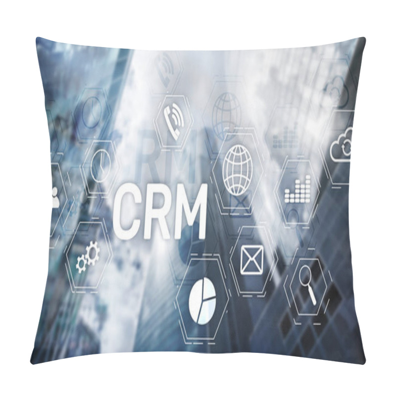 Personality  Business Customer CRM Management Analysis Service Concept. Relationship Management. Pillow Covers