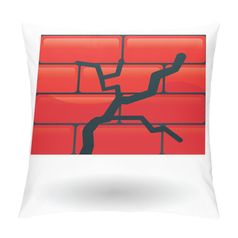 Personality  Cracked Wall Illustration Pillow Covers