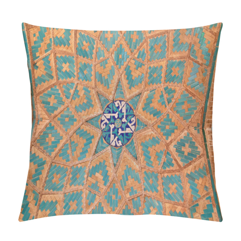 Personality  Brickwork Mixed With Blue Tiles Inside A Mosque Pillow Covers