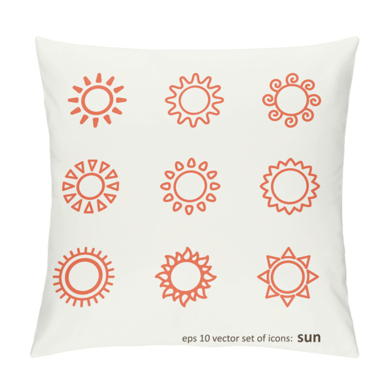 Personality  Set With Icons - The Sun Pillow Covers