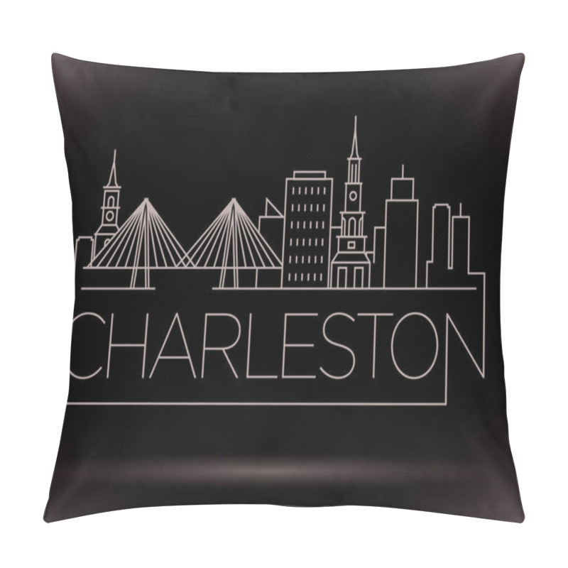 Personality  Charleston Linear City Skyline  Pillow Covers