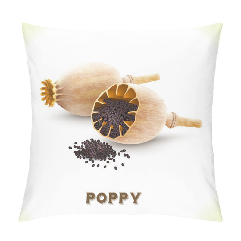 Personality  Poppy seed isolated on white pillow covers