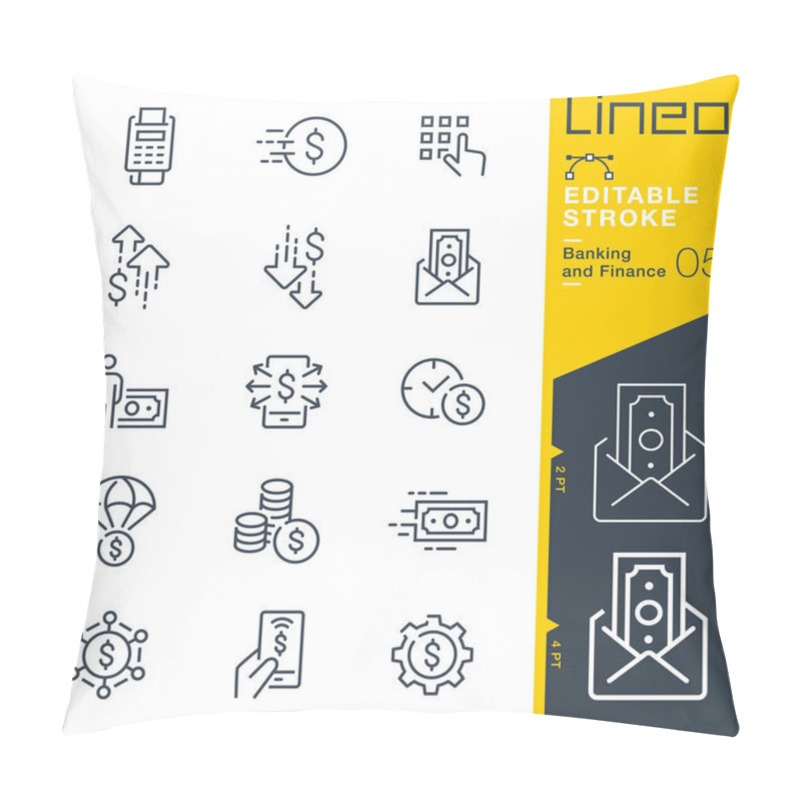 Personality  Lineo Editable Stroke - Banking And Finance Line Icons Pillow Covers