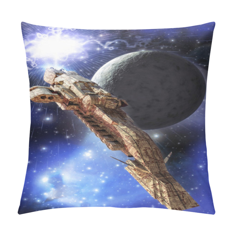 Personality  Spaceship And Moon Pillow Covers