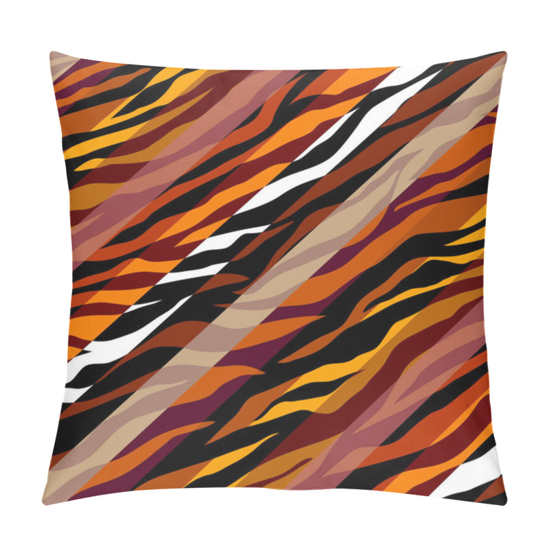 Personality  Abstract Brown Animal Exotic Pattern In Patchwork Style. Pillow Covers