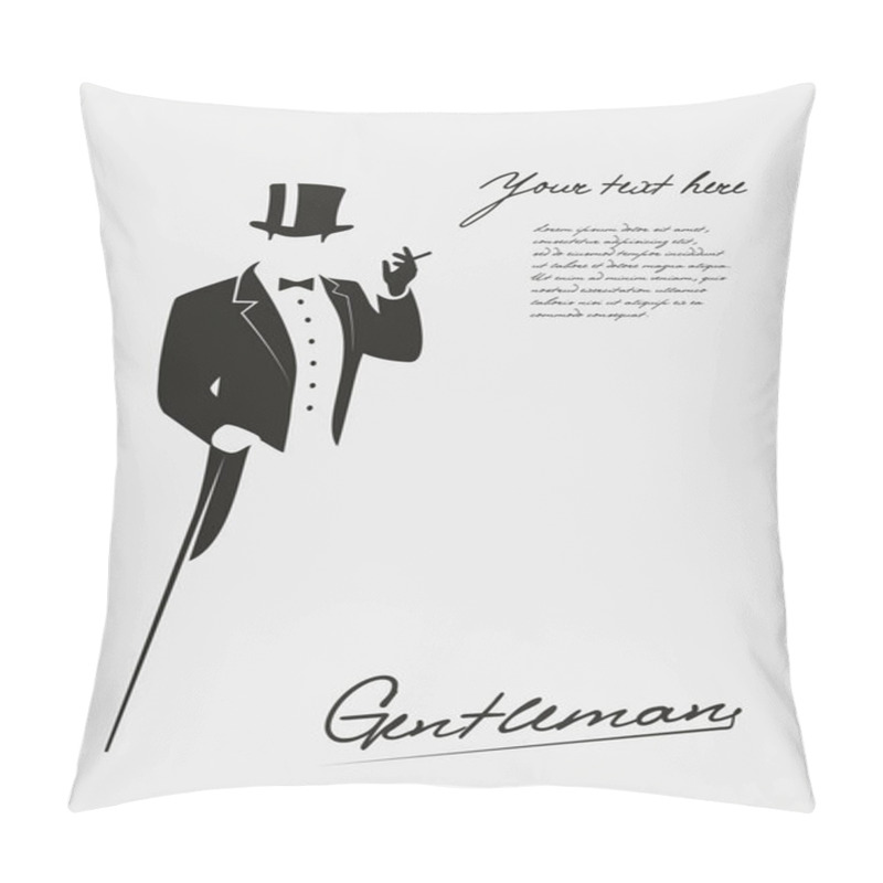 Personality  Silhouette Of A Gentleman In A Tuxedo. Pillow Covers