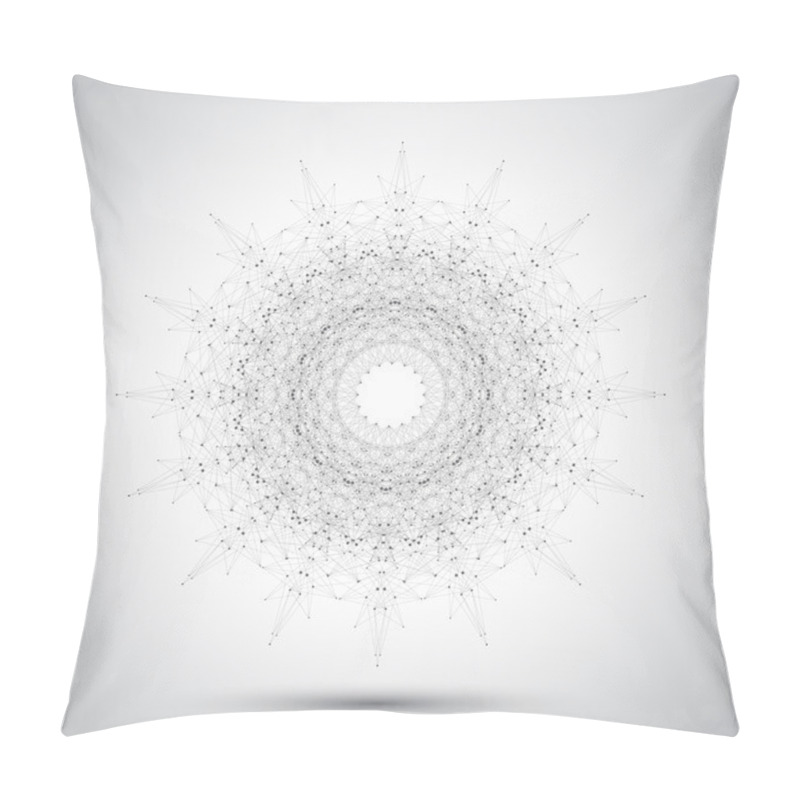 Personality  Futuristic  Abstract Form With Connected Line And Dots. Graphic Background For Your Design. Vector Illustration Pillow Covers