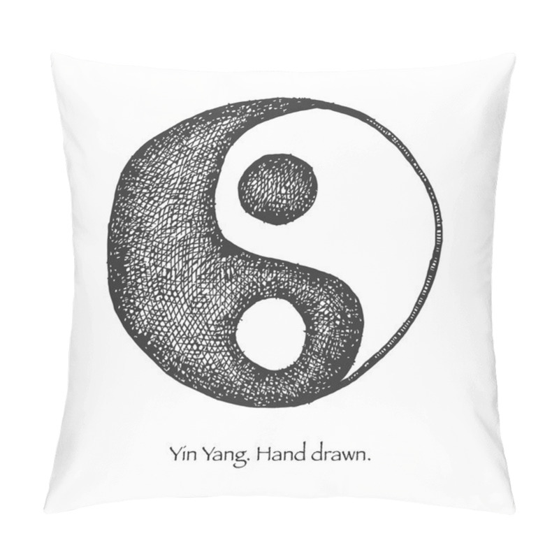 Personality  Yin Yang. Hand Drawn. Vector Eps8 Pillow Covers