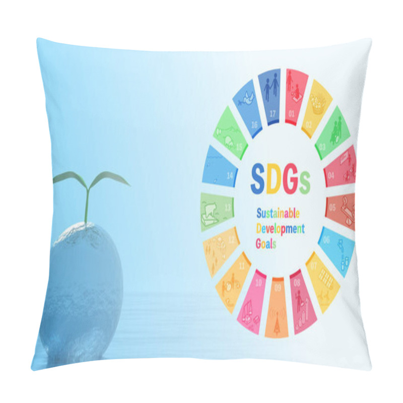 Personality  SDGs Image Icons And Images Of Nature Conservation And Restoration. Pillow Covers