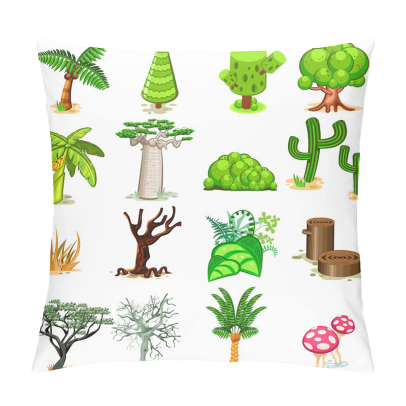 Personality  Tree Vector Illustration Collection Pack Pillow Covers