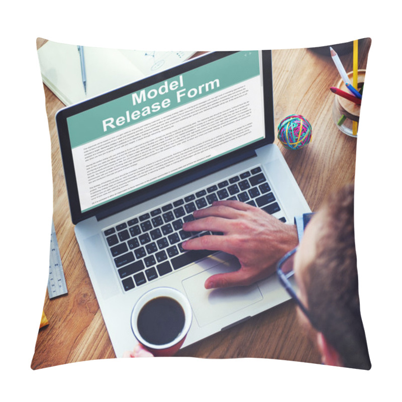 Personality  Man Using Laptop Pillow Covers