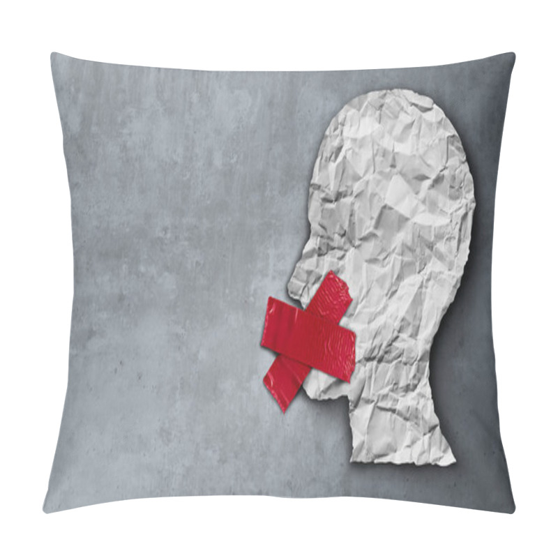 Personality  Cancel Culture Concept Or Cultural Cancellation And Social Media Censorship As Canceling Or Restricting Opinions That Are Offensive Or Controversial To The Public With 3D Illustration Elements. Pillow Covers