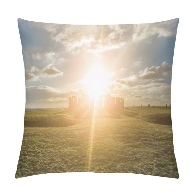 Personality  Stonehenge Against The Sun, Wiltshire, England Pillow Covers