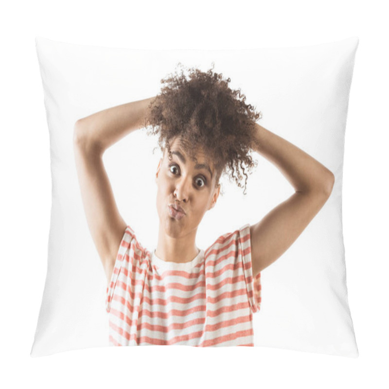 Personality  Woman Looking At Camera Pillow Covers