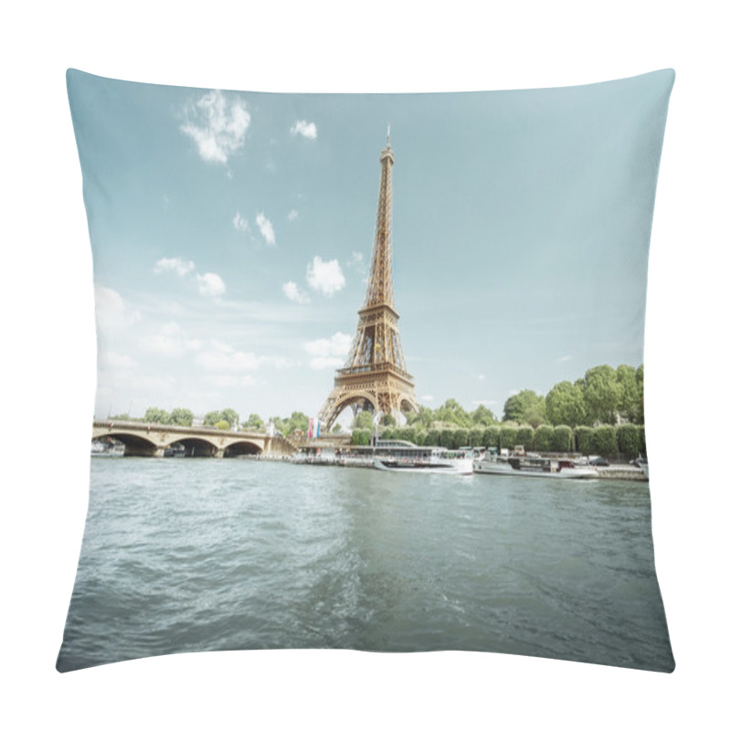 Personality  Seine In Paris With Eiffel Tower In Morning Time Pillow Covers