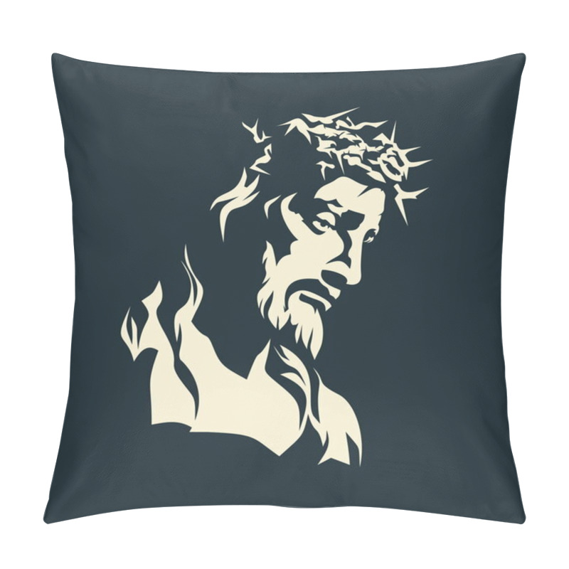 Personality  Jesus. Crown Of Thorns. Hand Drawn. Pillow Covers