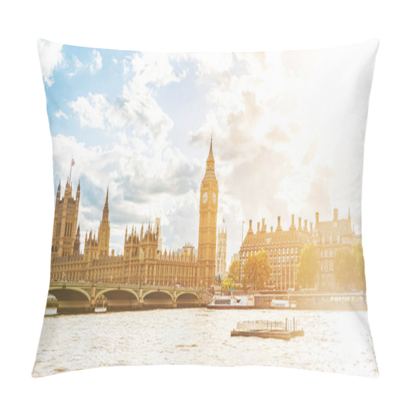 Personality  London UK Big Ben Westminster Parliament Travel Icon In British City Cityscape At Summer Sunset, England, United Kingdom. Europe Destination Landscape Background. Pillow Covers