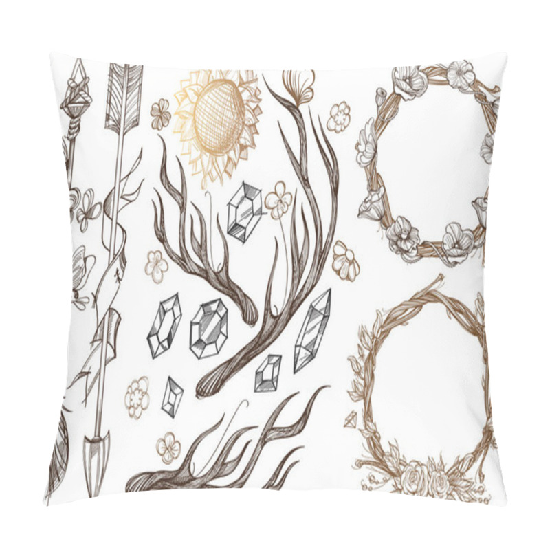 Personality  Set Of Elements In The Style Of Boho.  Pillow Covers