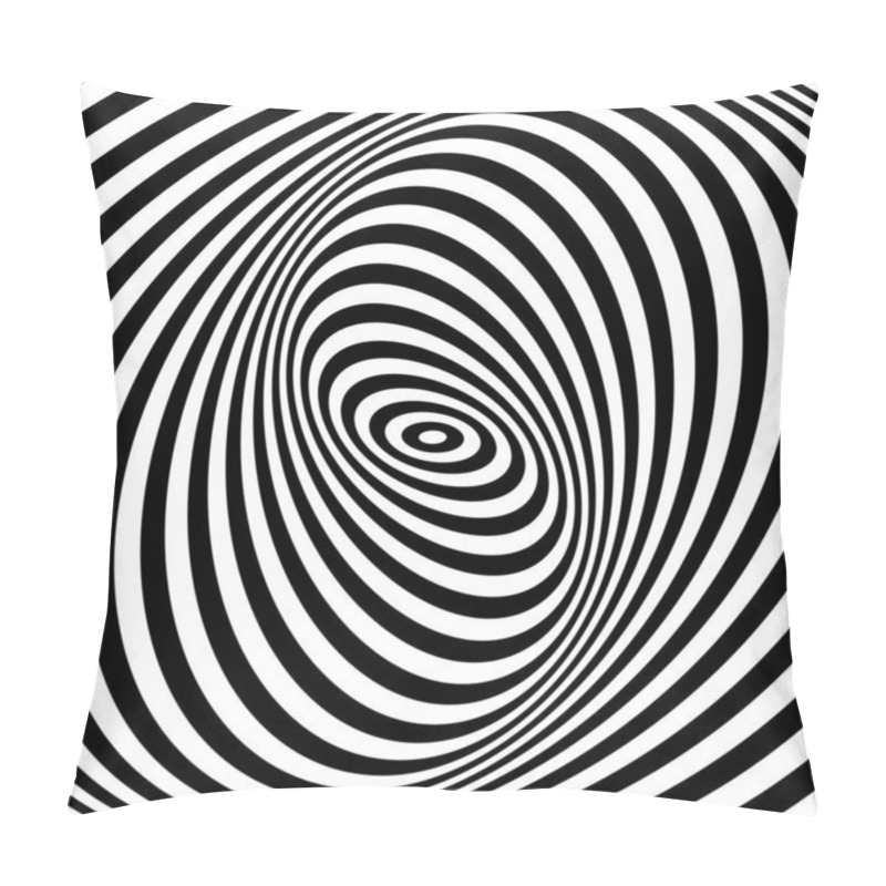 Personality  Illusion Of Spiral Swirl Vortex Movement. Op Art Lines Pattern And Texture. Vector Illustration. Pillow Covers