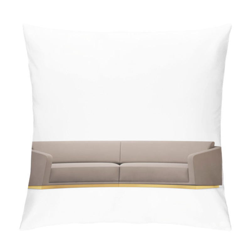 Personality  Semicircular Sofa Fabric With Pillows On A White Background Top View 3d Rendering Pillow Covers