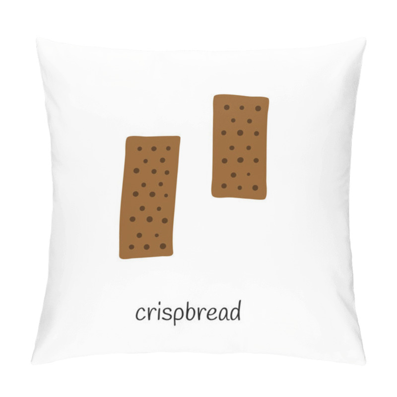 Personality  Doodle Brown Rye Swedish Crispbreads Isolated On White Background. Pillow Covers