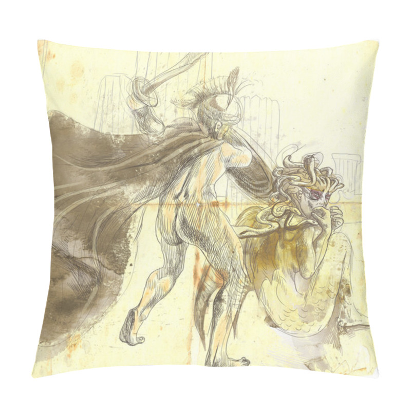 Personality  Perseus And Medusa Pillow Covers