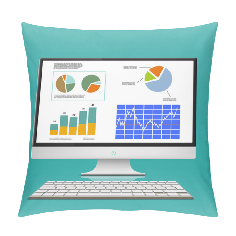 Personality  Financial Charts And Graphs On Computer Monitor Pillow Covers