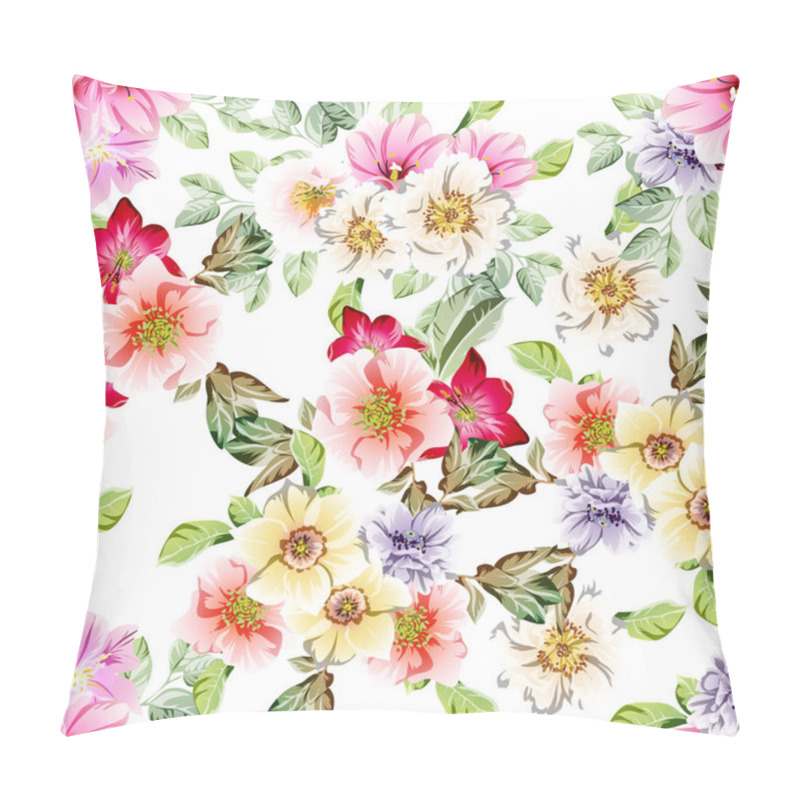 Personality  Abstract Elegance Seamless Background With Flowers Pillow Covers