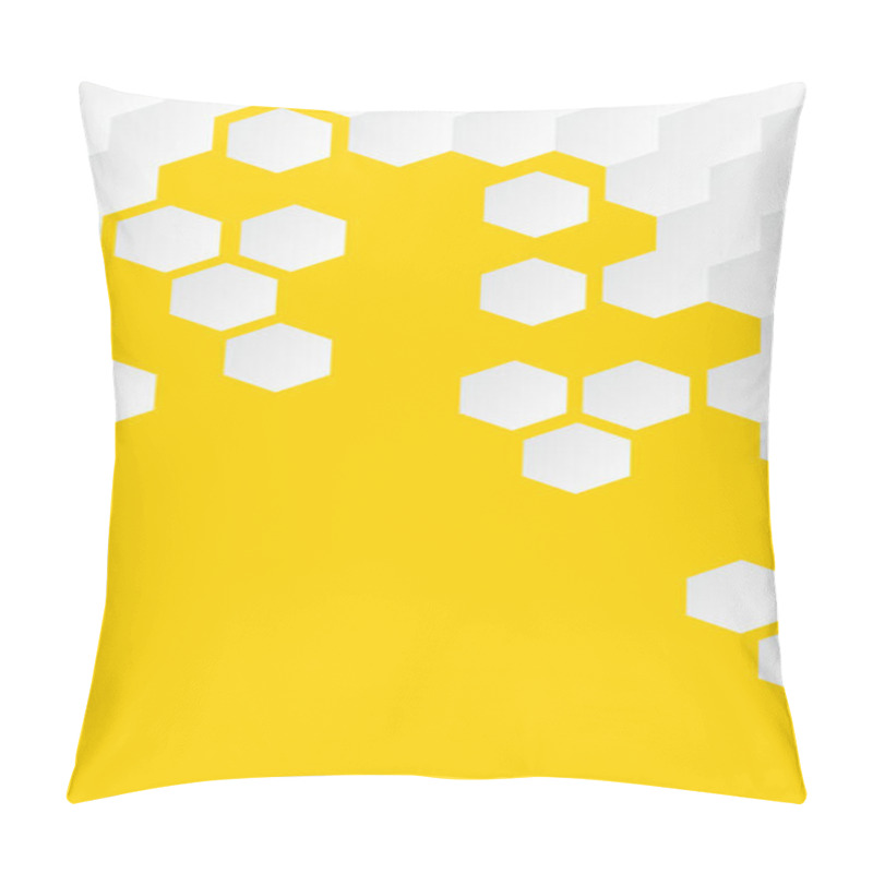 Personality  Abstract White Beehive Raster Background Plate Icon. White Honeycomb Bees Hive Cells Pattern Sign. Bee Honey Shapes Vector Icons For Banner, Card Or Wallpaper. Vertical Background Hexagon Cell Signs.  Pillow Covers