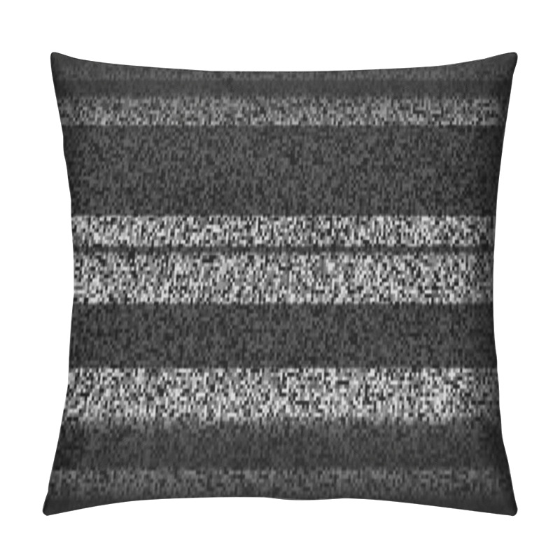 Personality  TV Static Noise Background. Glitch Pixelated Television Screen. Lost Or Bad TV Signal VHS Video With Black Stripes Wallpaper. White Noise Grain. CRT Screen With Interferences Or Glitches. Vector Pillow Covers