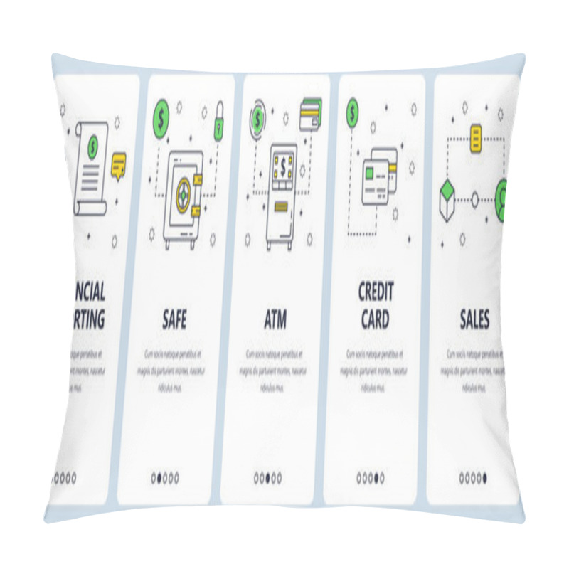 Personality  Vector Modern Thin Line Financial Reporting Concept Web Banner Set Pillow Covers