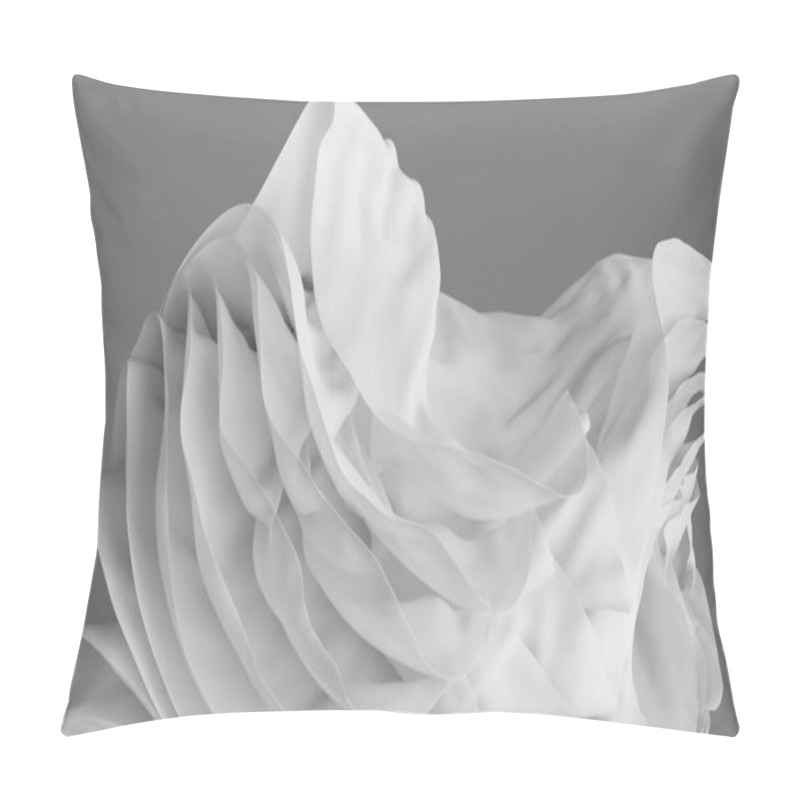 Personality  3d Render, Abstract Background With Wavy Layers Of White Drapery, Fashion Wallpaper Pillow Covers