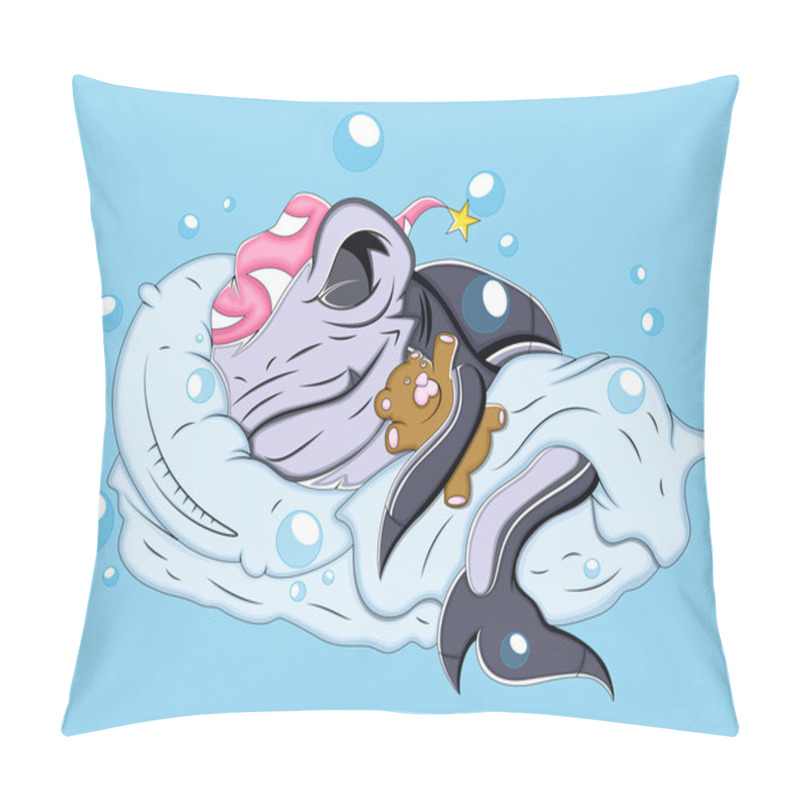 Personality  Sleeping Cartoon Shark Vector Illustration Pillow Covers