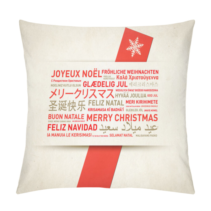 Personality  Merry Christmas Retro Card From The World Pillow Covers