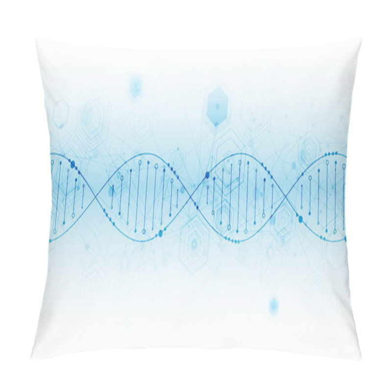 Personality  Science Template, Abstract Background With A DNA Molecules. Vector Illustration. Pillow Covers