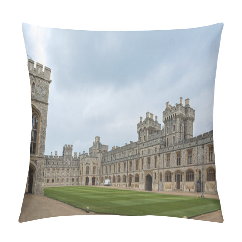 Personality  WINDSOR, ENGLAND -MAY, 24 2018: Windsor Castle, Built In The 11th Century, Is   The Residence Of The British Royal Family At Windsor In The English County Of Berkshire, United Kingdom   Pillow Covers