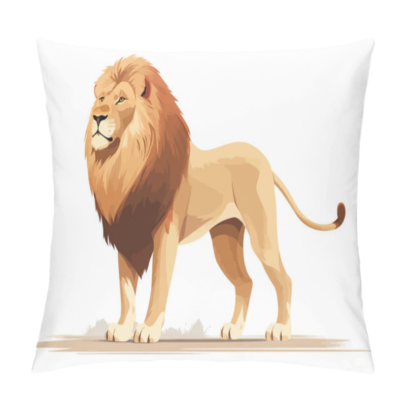 Personality  Lion Isolated Vector Style Illustration Pillow Covers