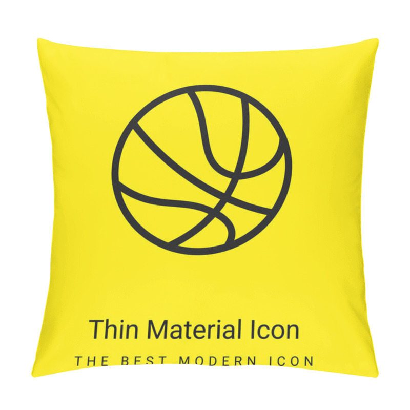 Personality  Basketball Ball Variant Minimal Bright Yellow Material Icon Pillow Covers